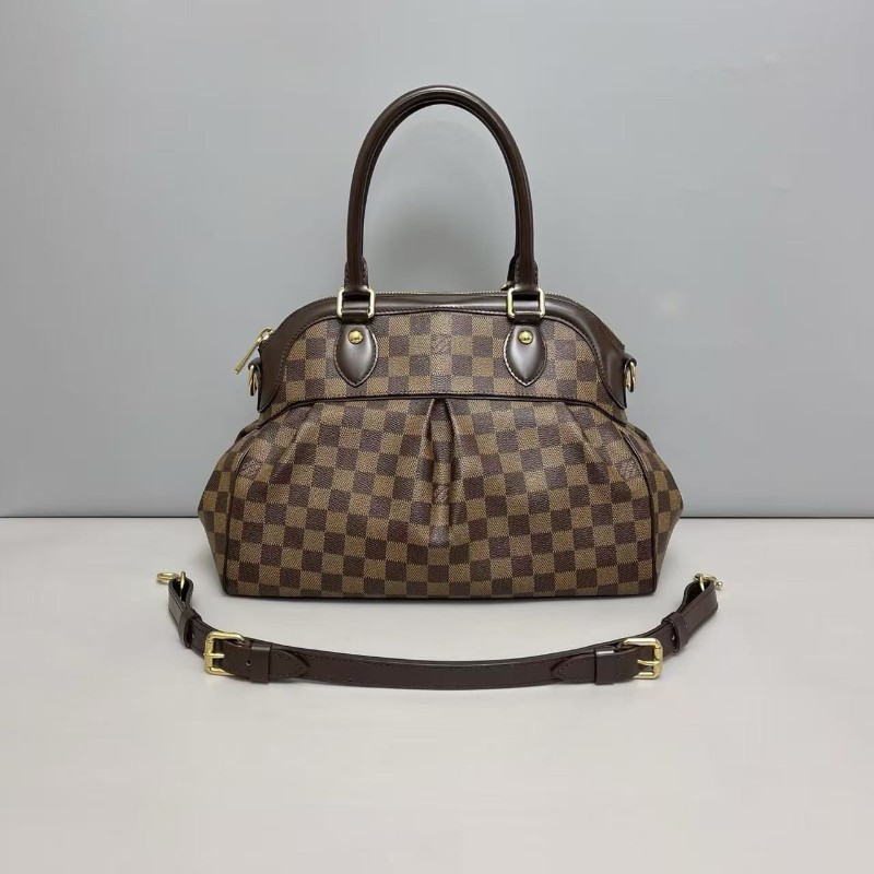 LV路易威登Trevi小號棕棋盤格葫蘆包 手提包 肩背包-0