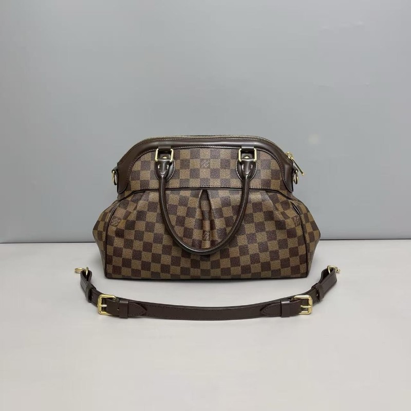 LV路易威登Trevi小號棕棋盤格葫蘆包 手提包 肩背包-1