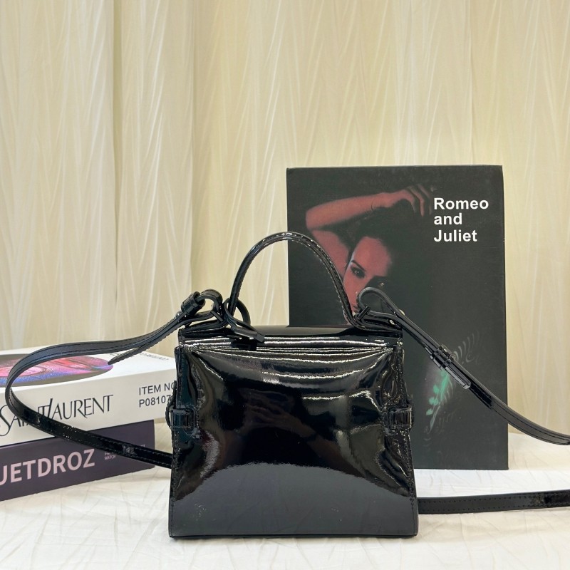 新到❤️Delvaux 漆皮黑色Mini小號 手提包 斜背包 肩背包 尺寸16.5*13-7