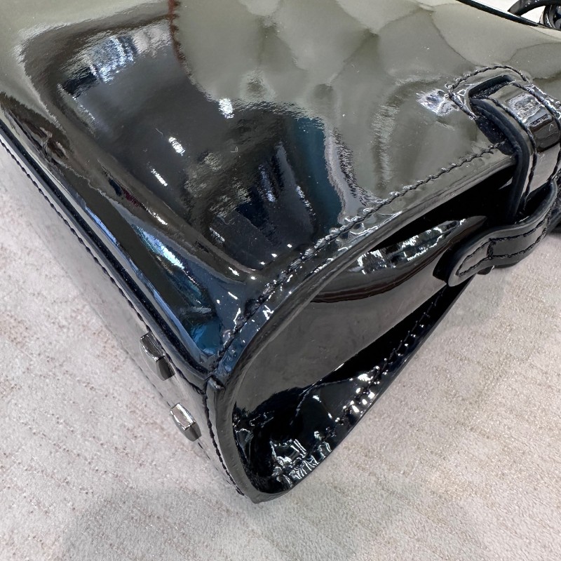 新到❤️Delvaux 漆皮黑色Mini小號 手提包 斜背包 肩背包 尺寸16.5*13-21