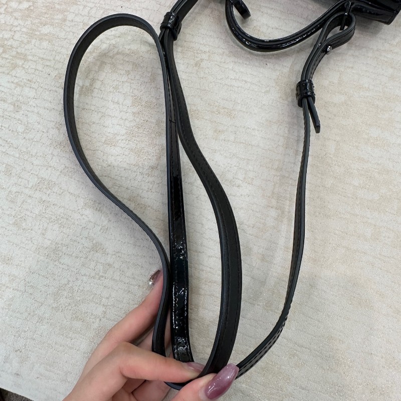 新到❤️Delvaux 漆皮黑色Mini小號 手提包 斜背包 肩背包 尺寸16.5*13-22