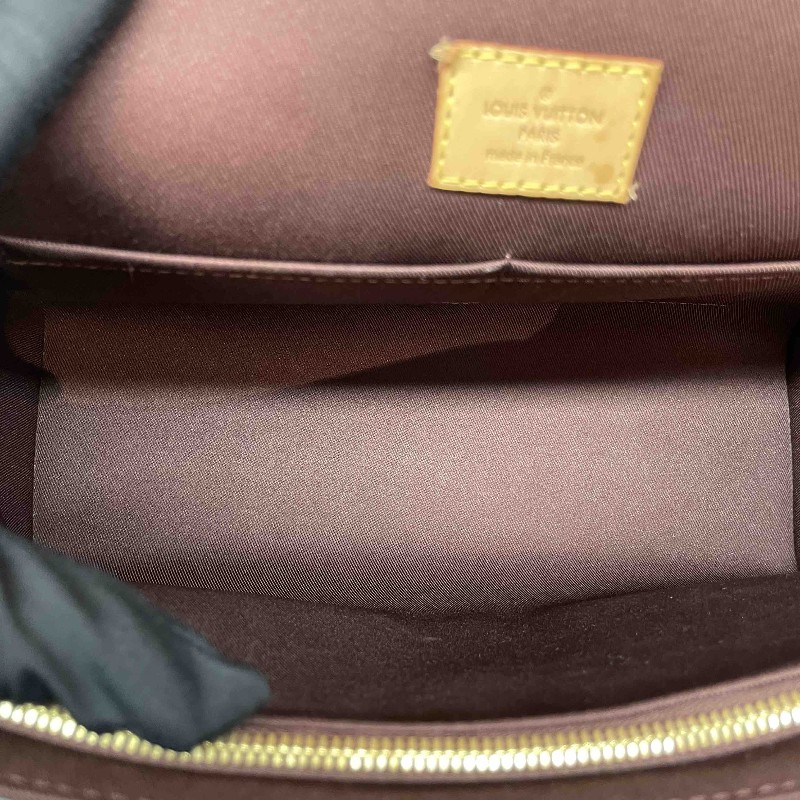 LV路易威登 Cluny MM 中號手袋 手提包 翻蓋包 老花棕色/棕拼藍色肩帶 金扣-5