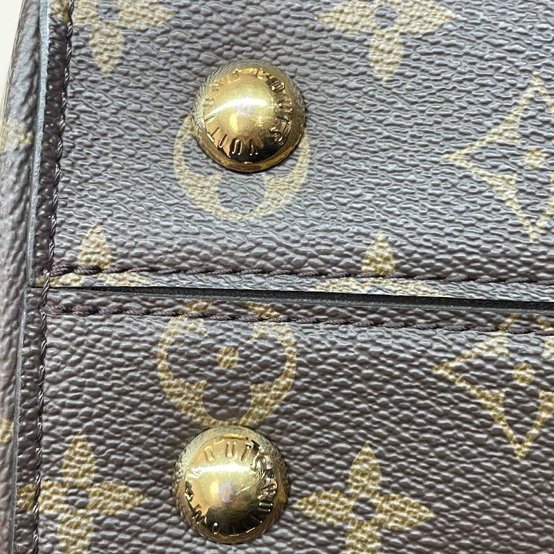 LV路易威登 Cluny MM 中號手袋 手提包 翻蓋包 老花棕色/棕拼藍色肩帶 金扣-24