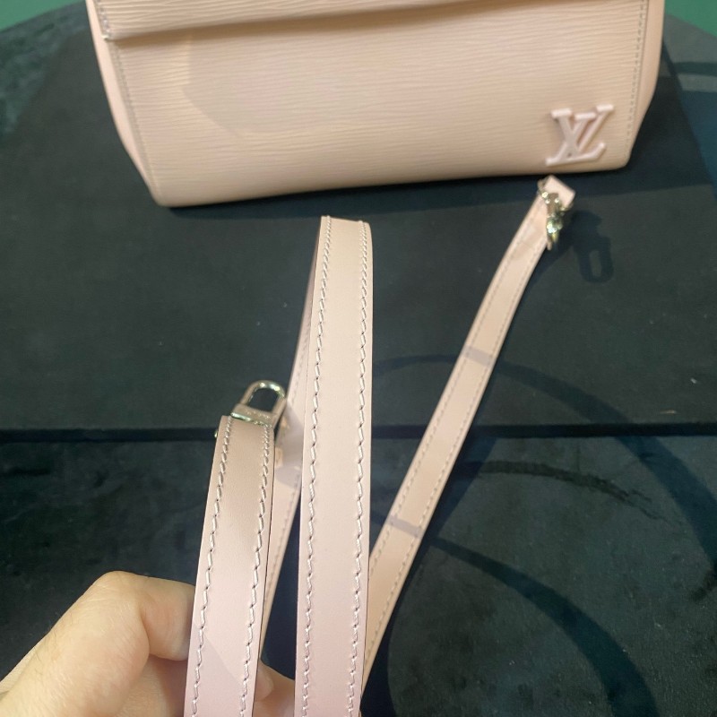 LV/路易威登 克魯尼 Cluny bb水波紋櫻花粉 手提包 肩背包-26