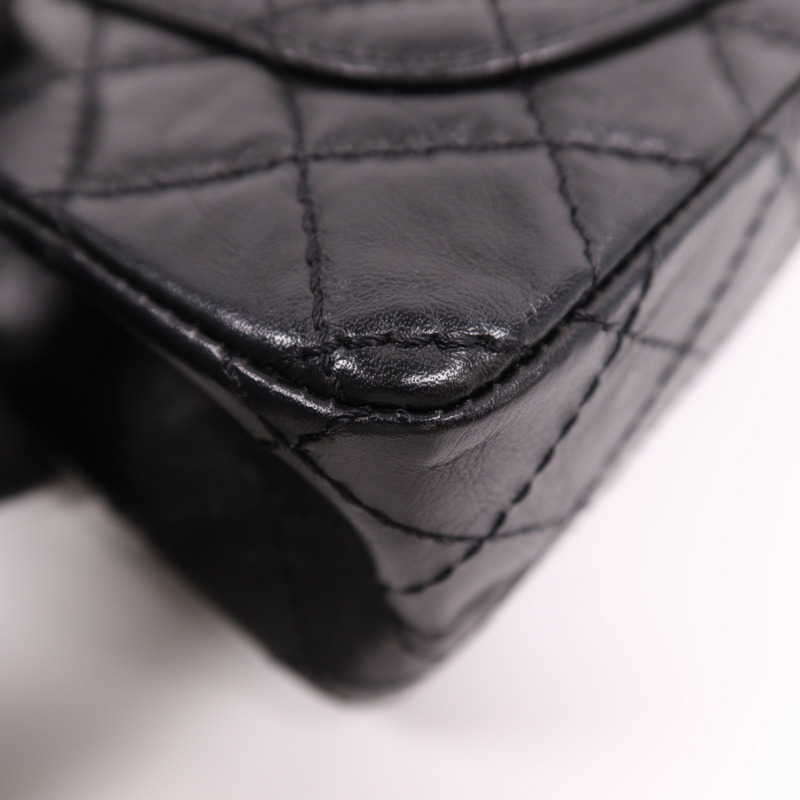 CHANEL 牛皮皮革Mini 2.55金扣鏈帶肩背袋-9