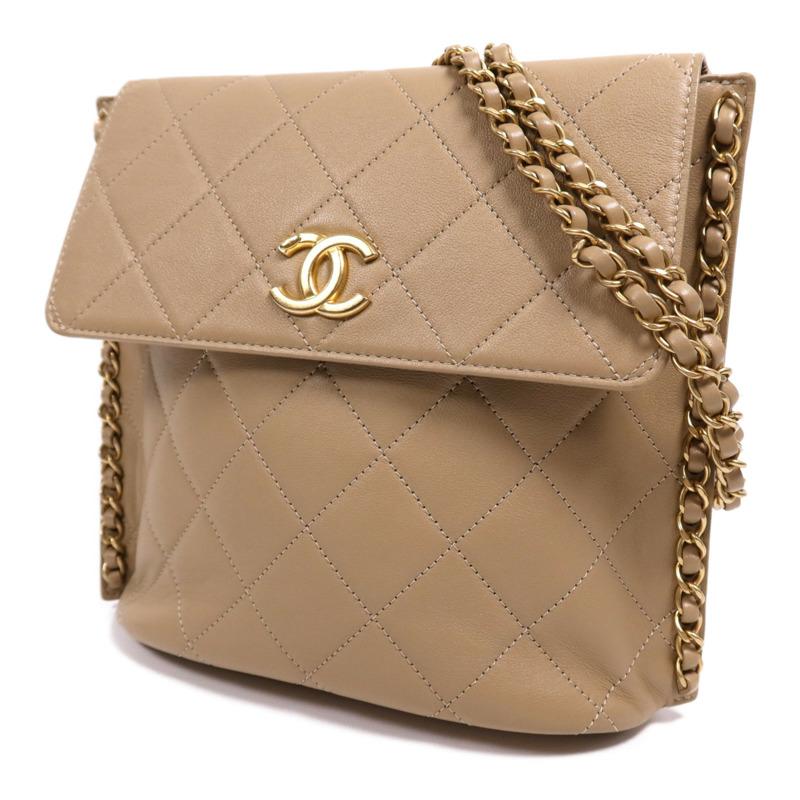 CHANEL 牛皮皮革Chain Shoulder Bag金扣鏈帶肩背袋-2