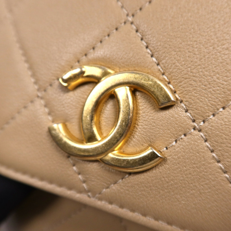 CHANEL 牛皮皮革Chain Shoulder Bag金扣鏈帶肩背袋-14