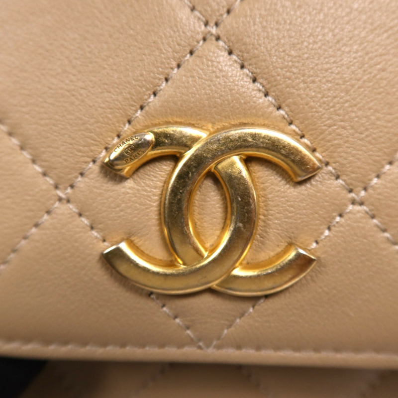 CHANEL 牛皮皮革Chain Shoulder Bag金扣鏈帶肩背袋-15