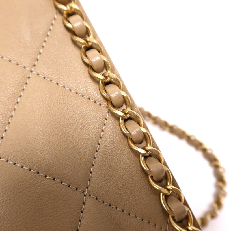 CHANEL 牛皮皮革Chain Shoulder Bag金扣鏈帶肩背袋-17