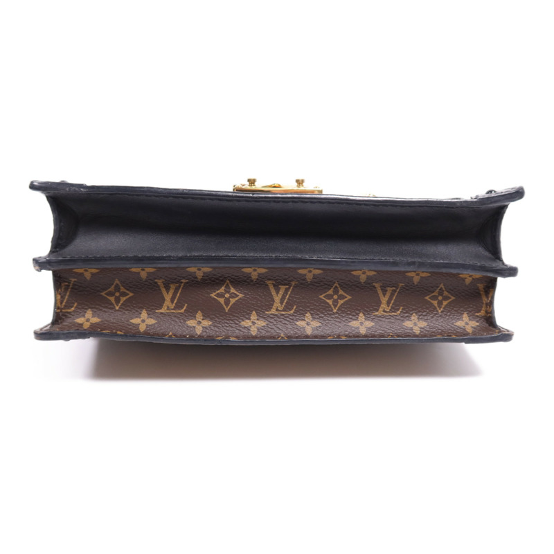 LOUIS VUITTON Monogram Reverse Trunk Clutch金扣肩背袋棕色-3