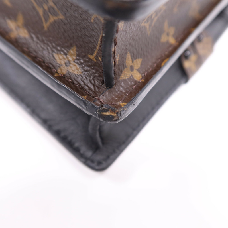 LOUIS VUITTON Monogram Reverse Trunk Clutch金扣肩背袋棕色-11