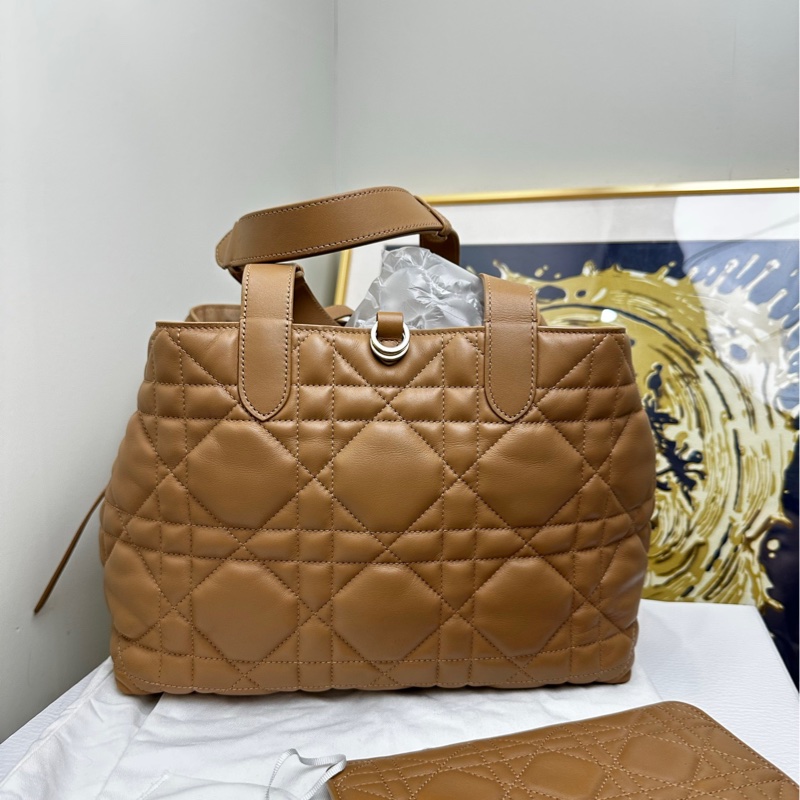 【全套❤️】Dior Toujours 中號 焦糖色金扣 羊皮 購物袋 托特包 手提包-1