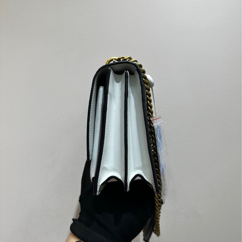 【近新閒置❤️】 YSL 金標Logo Sunset日落包 黑白熊貓拼色 鏈條包手提單肩包-3