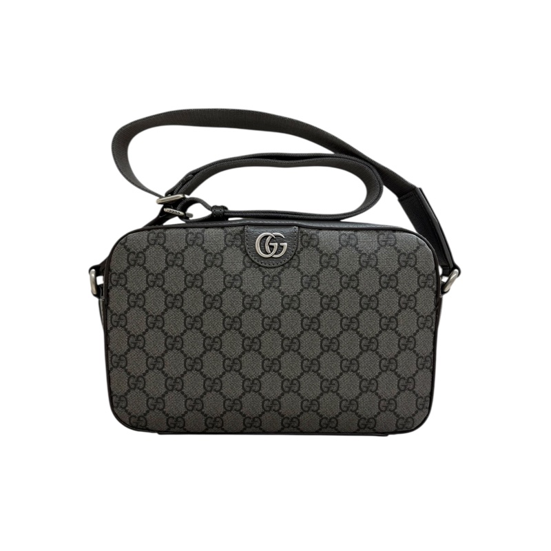 GUCCI  - 灰色LOGO PVC ophidia 帆布斜背包(中型)-0