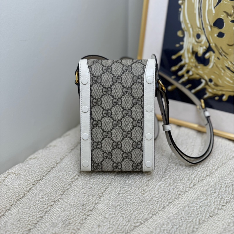 【近新閒置❤️】 Gucci Horsebit 1955 老花Logo 帆布拼皮 手機包 單肩斜挎包包-1