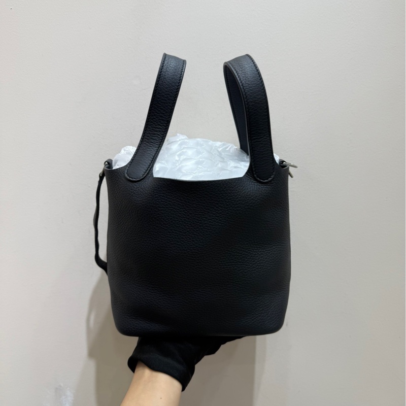 【全套❤️】Hermes 菜籃子picotin18 黑銀 D刻 TC皮 手袋-2