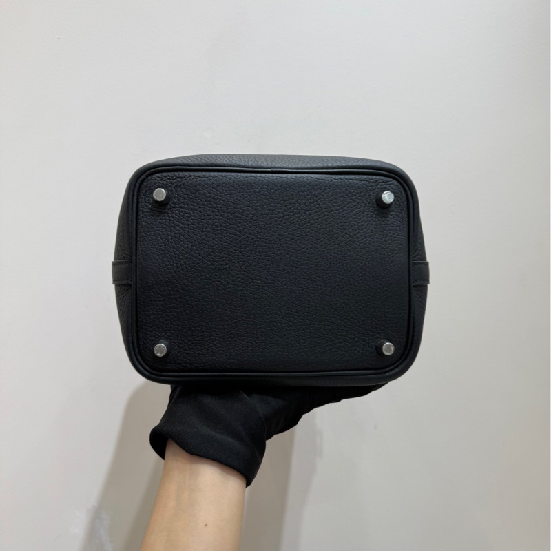 【全套❤️】Hermes 菜籃子picotin18 黑銀 D刻 TC皮 手袋-6