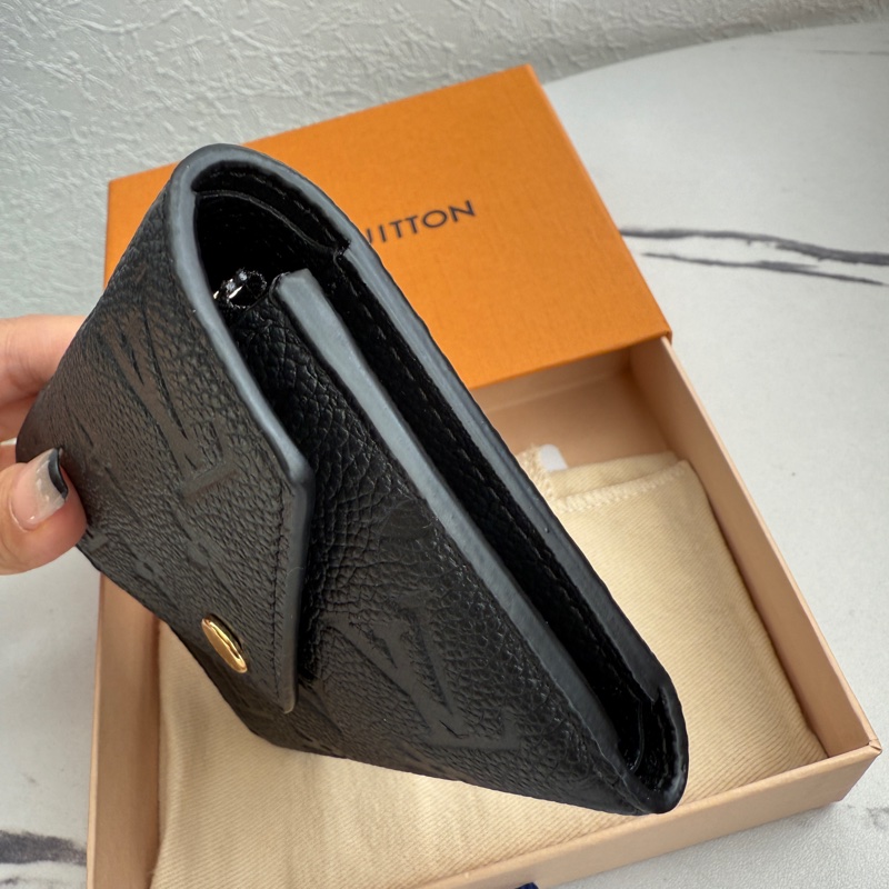 lv黑壓紋三折短夾 極新-3