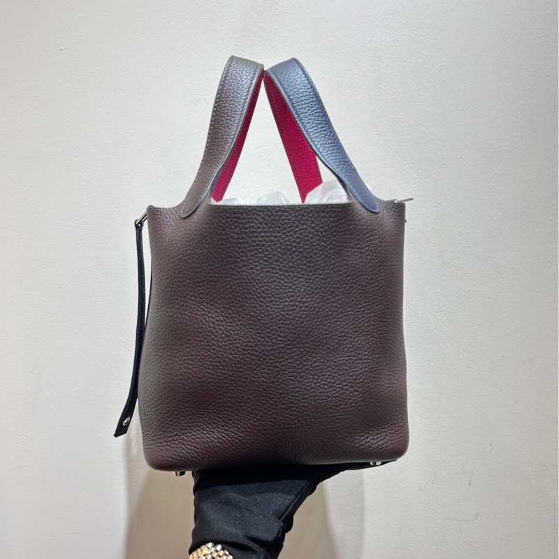 【全套帶票❤️】Hermes picotin18 菜籃子 午夜藍拼鞍具紅 手柄樹莓紅 Z刻 tc皮 手袋-2