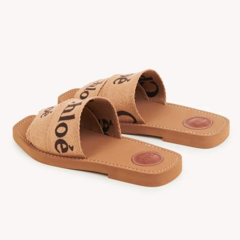 Chloe 刺繡 LOGO 織帶 拖鞋 涼鞋 現貨 36 原價17700-1