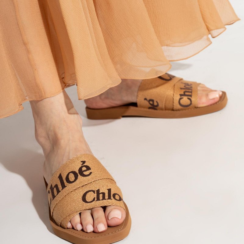 Chloe 刺繡 LOGO 織帶 拖鞋 涼鞋 現貨 36 原價17700-3