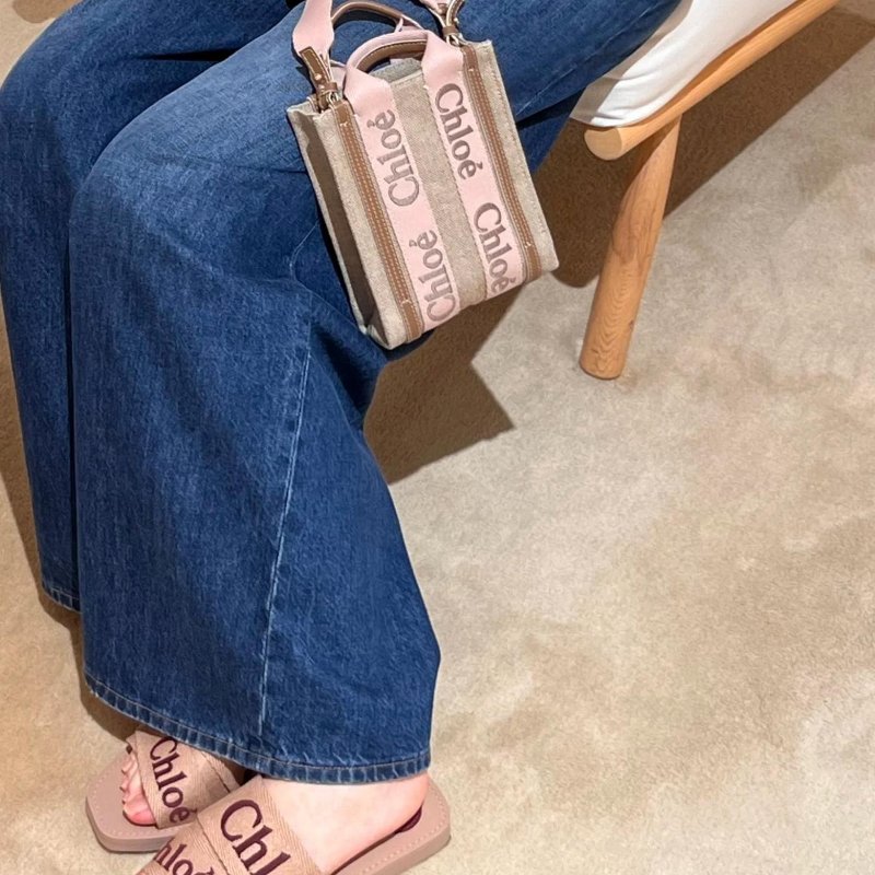 Chloe 刺繡 LOGO 織帶 拖鞋 涼鞋 現貨 36 原價17700-4