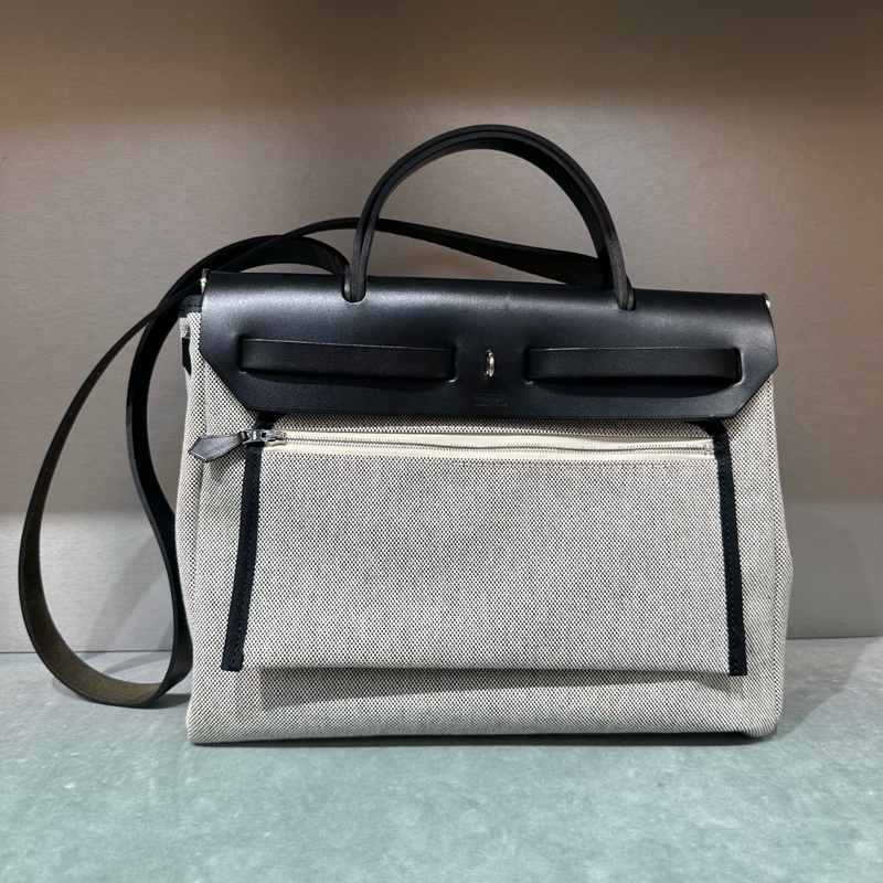 Hermes herbag 飛馬 帆布拼皮 Y刻-1