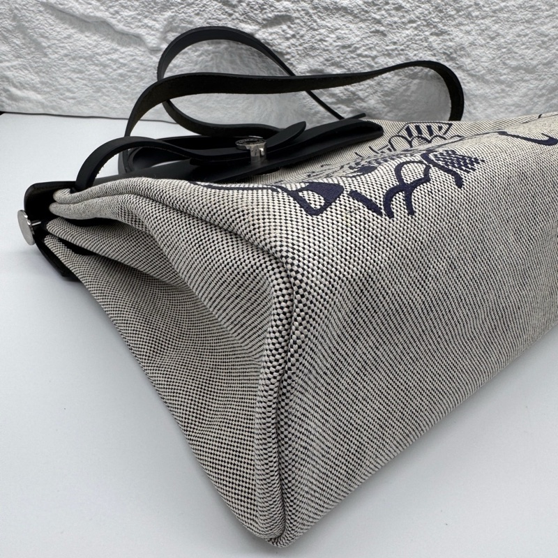 Hermes herbag 飛馬 帆布拼皮 Y刻 (缺少鎖 鑰匙 皮牌)-4