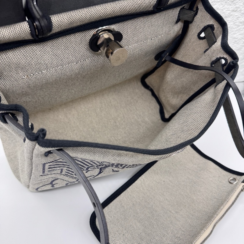 Hermes herbag 飛馬 帆布拼皮 Y刻 (缺少鎖 鑰匙 皮牌)-6