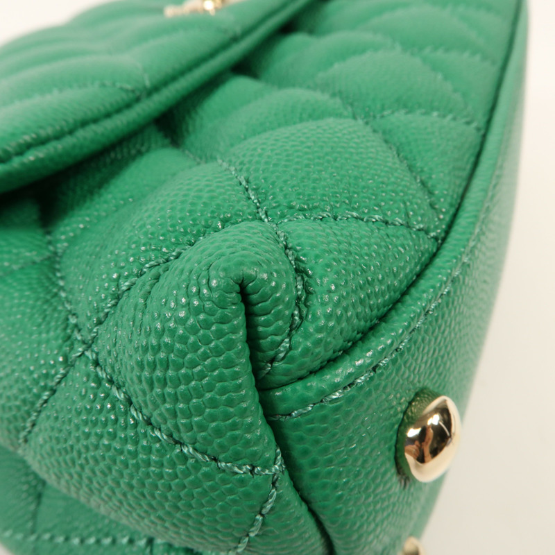 CHANEL 牛皮皮革Coco Handle Small金扣手挽肩背兩用袋-6