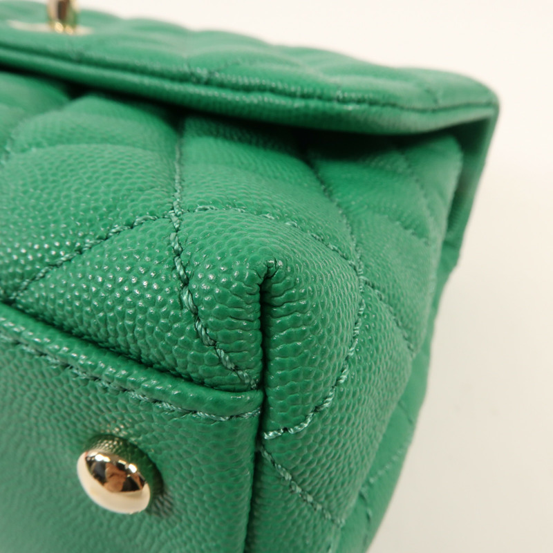 CHANEL 牛皮皮革Coco Handle Small金扣手挽肩背兩用袋-7