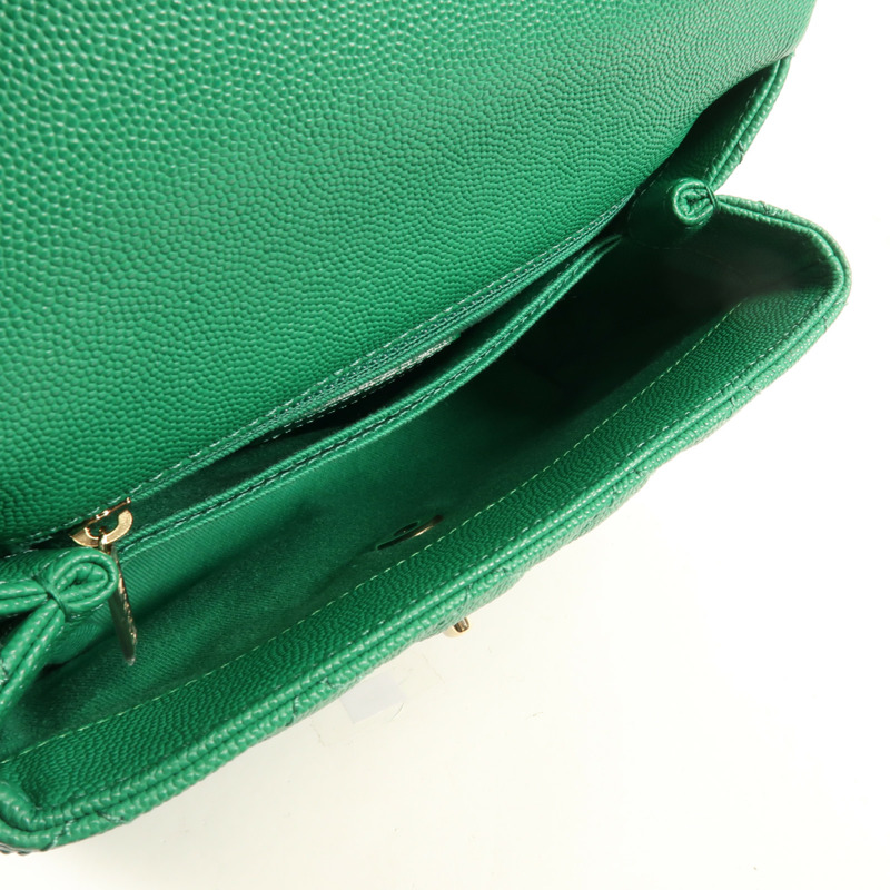 CHANEL 牛皮皮革Coco Handle Small金扣手挽肩背兩用袋-13