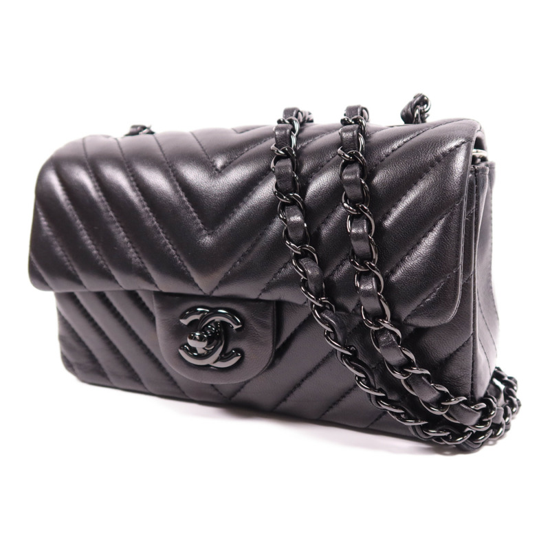 CHANEL 羊皮皮革Mini Classic 20肩背袋-2