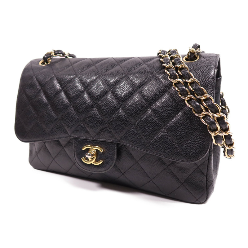 CHANEL 牛皮皮革Large Classic金扣鏈帶肩背袋-2