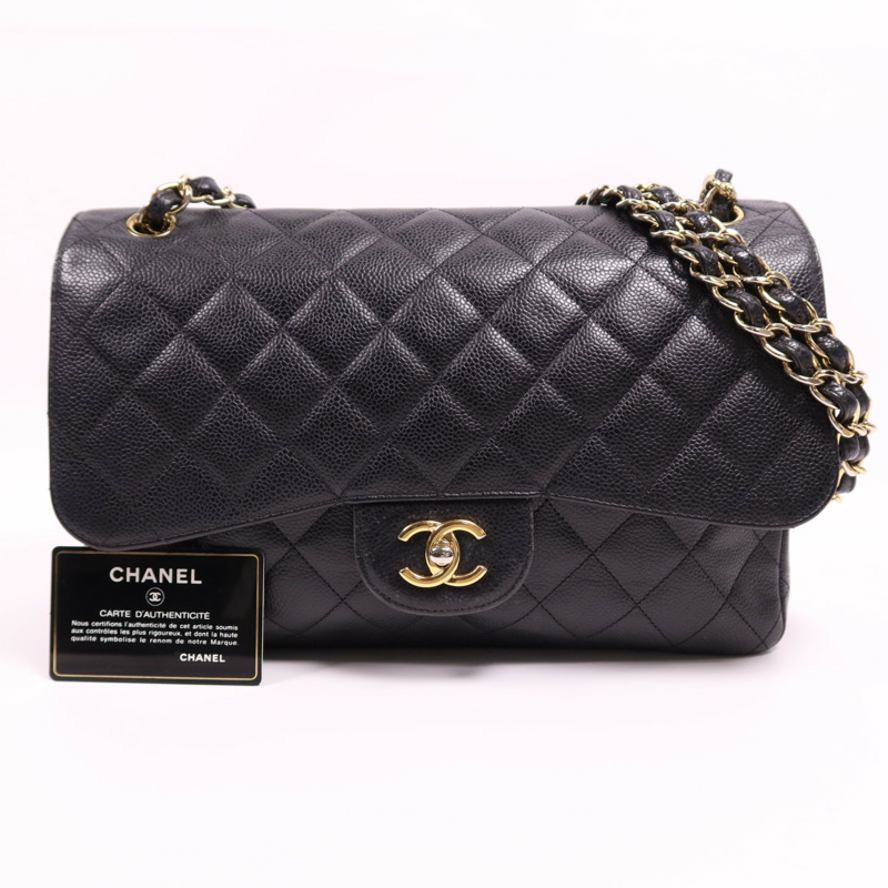 CHANEL 牛皮皮革Large Classic金扣鏈帶肩背袋-8