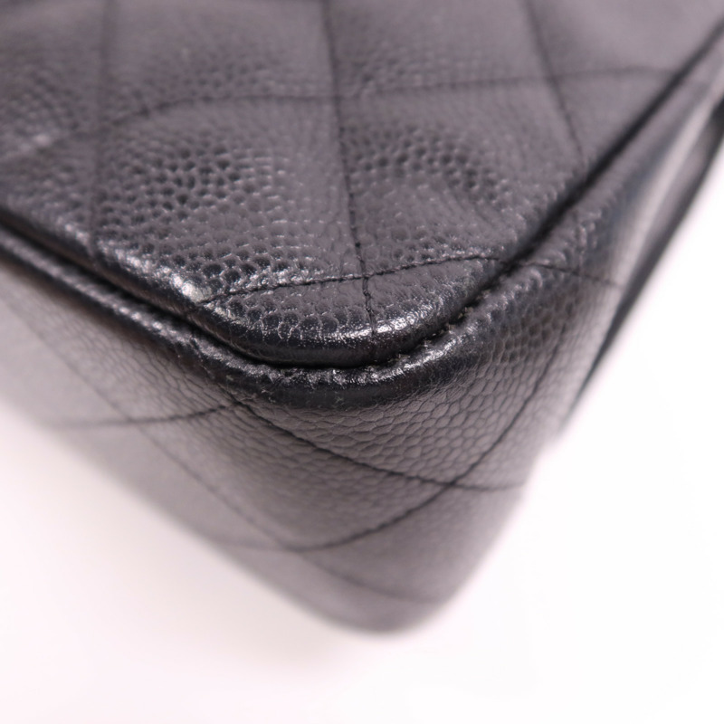 CHANEL 牛皮皮革Large Classic金扣鏈帶肩背袋-12