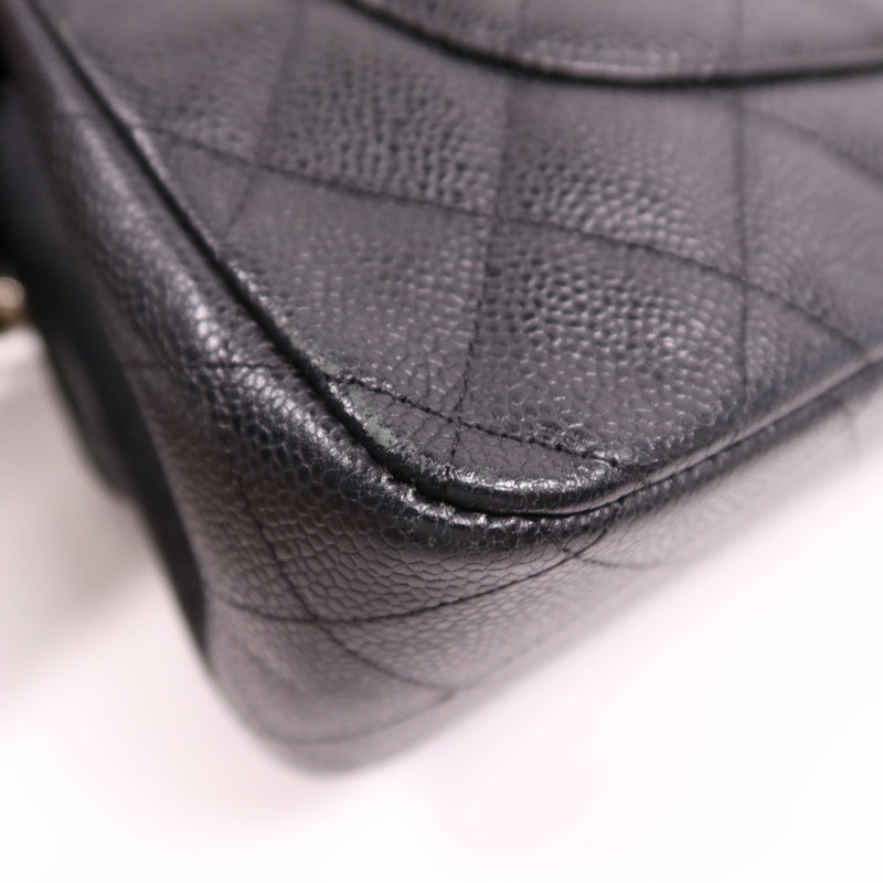 CHANEL 牛皮皮革Large Classic金扣鏈帶肩背袋-13