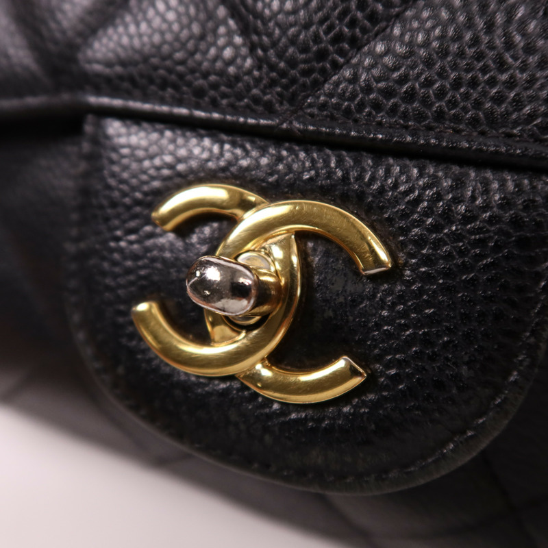 CHANEL 牛皮皮革Large Classic金扣鏈帶肩背袋-18
