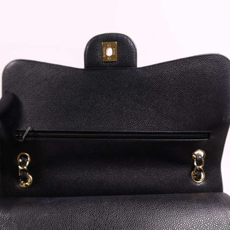 CHANEL 牛皮皮革Large Classic金扣鏈帶肩背袋-19