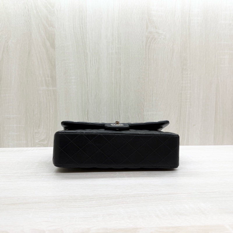 CHANEL口蓋包黑色銀釦羊皮COCO25/A01112-5