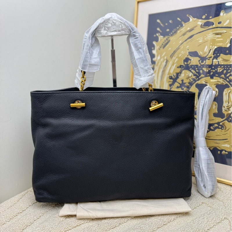 【閒置未使用❤️】TORY BURCH 黑色金扣牛皮托特包-1