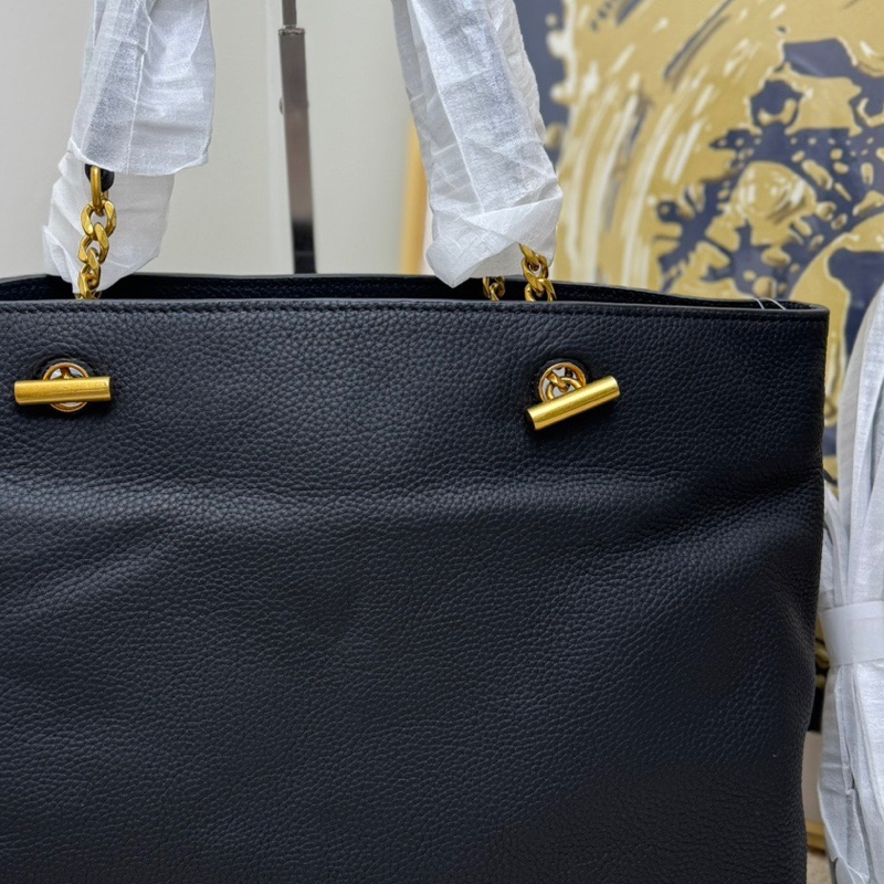 【閒置未使用❤️】TORY BURCH 黑色金扣牛皮托特包-2