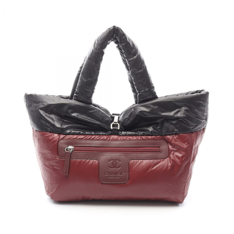 CHANEL Coco cocoon 小號手提包 尼龍皮革 黑色 波爾多紅 二手 女款-5