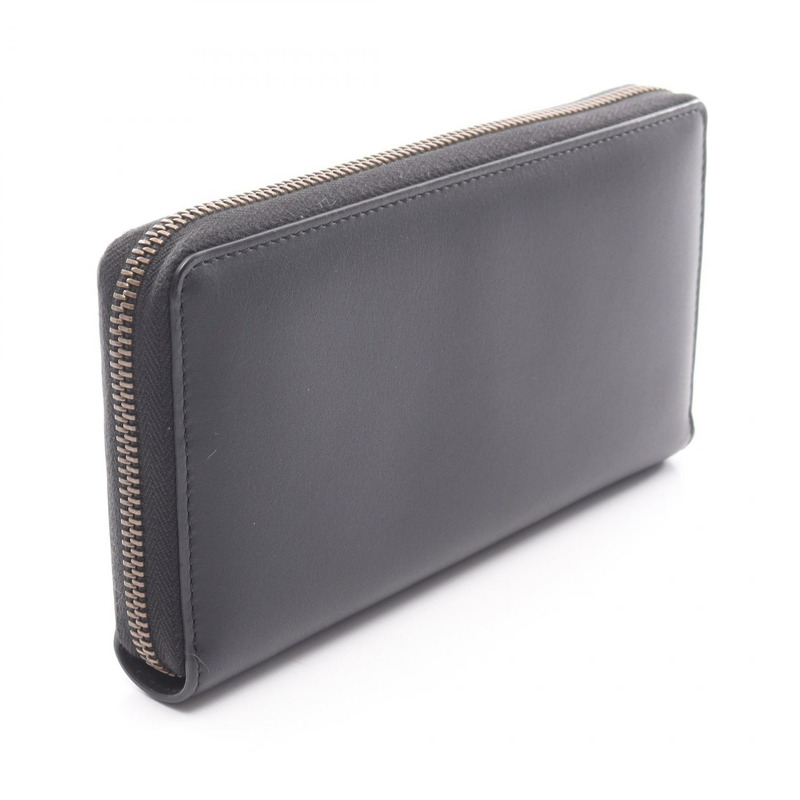 GUCCI 蛇紋拉鍊長皮夾 451182 黑色真皮男士二手-1