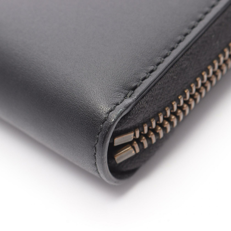 GUCCI 蛇紋拉鍊長皮夾 451182 黑色真皮男士二手-4