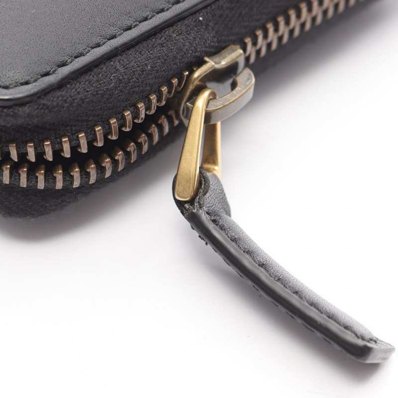 GUCCI 蛇紋拉鍊長皮夾 451182 黑色真皮男士二手-7