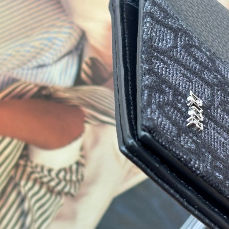 ::Christian Dior:: Saddle黑色小牛皮拼接黑色緹花八卡對開短夾-12