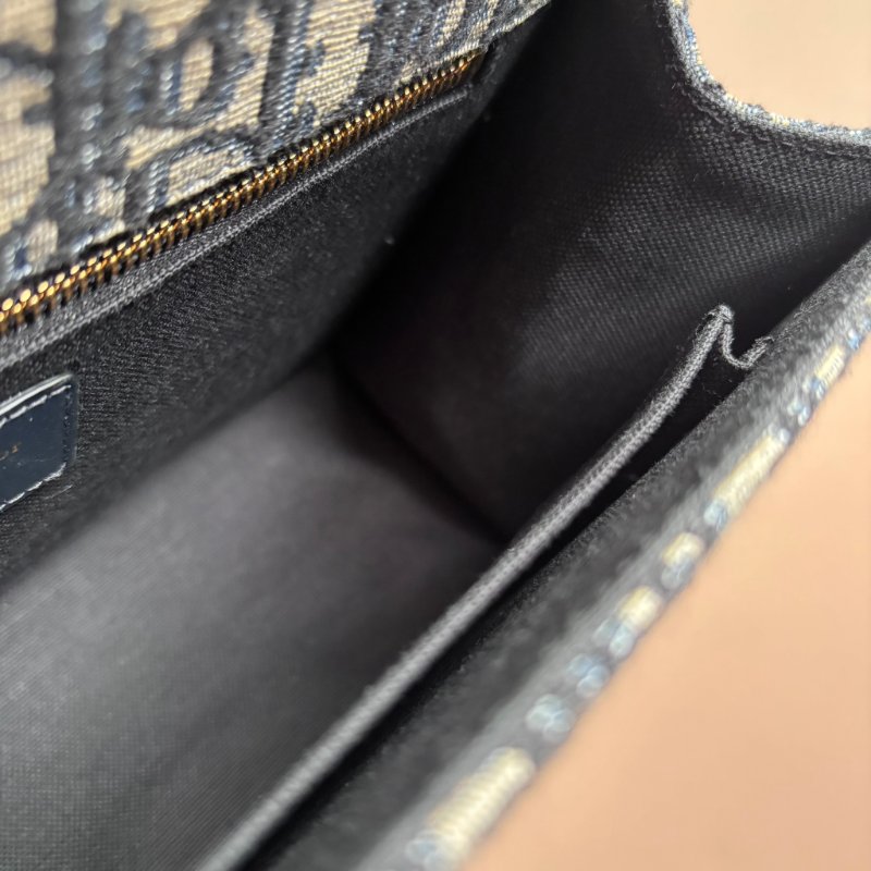 ::Christian Dior:: 藍色 Dior Oblique 緹花 30 Montaigne 蒙田30鏈帶包-19