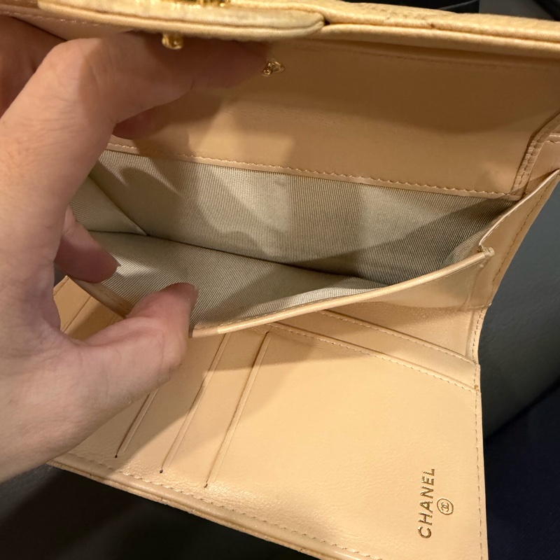 Chanel 荔枝牛皮 三折長夾-4