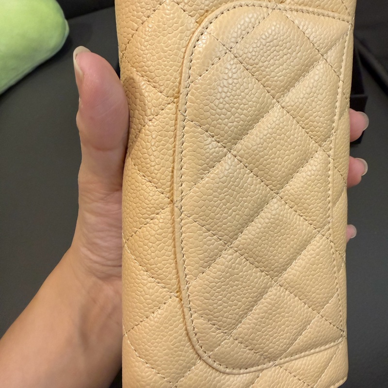 Chanel 荔枝牛皮 三折長夾-9